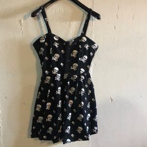 Skull and cross bones skater dress